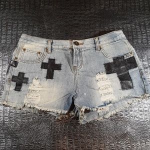 Cross Embellished Shorts